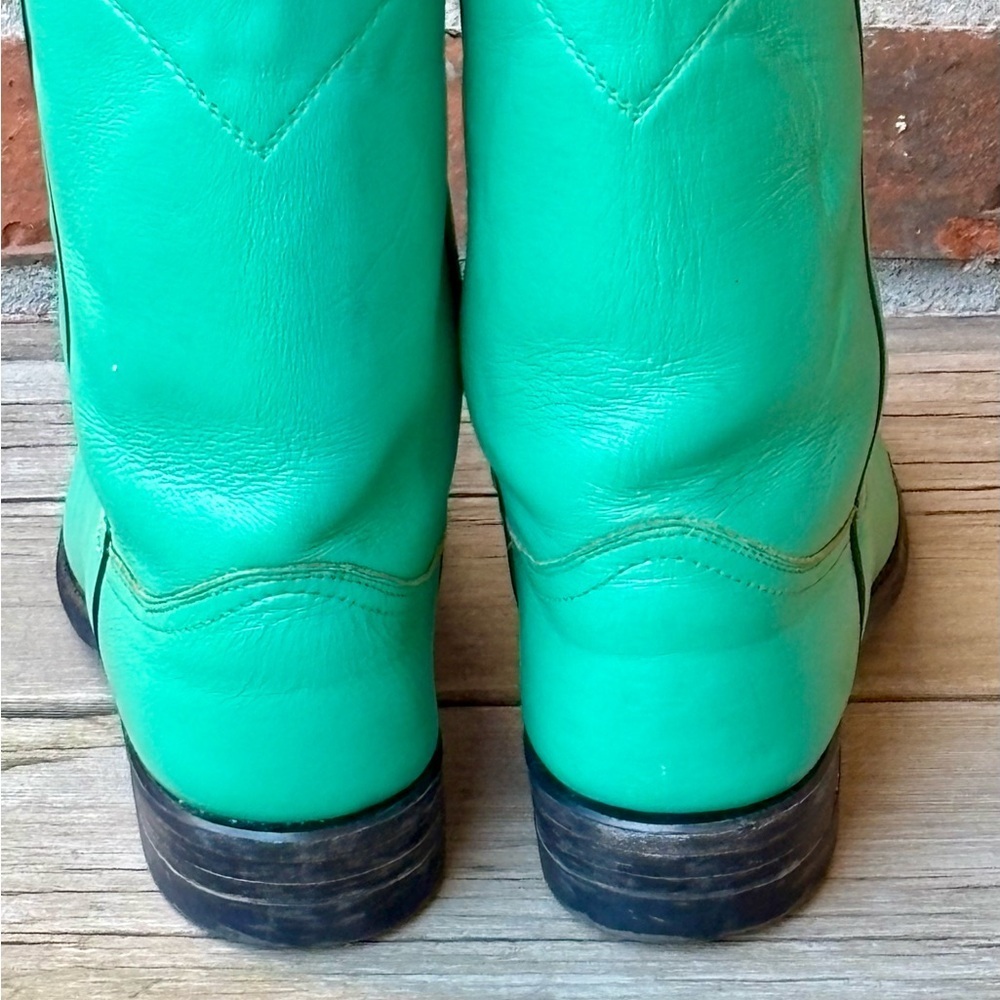 Justin L3730 Women’s Turquoise Leather Western Roper Cowboy Boots 5.5B - Picture 5 of 8